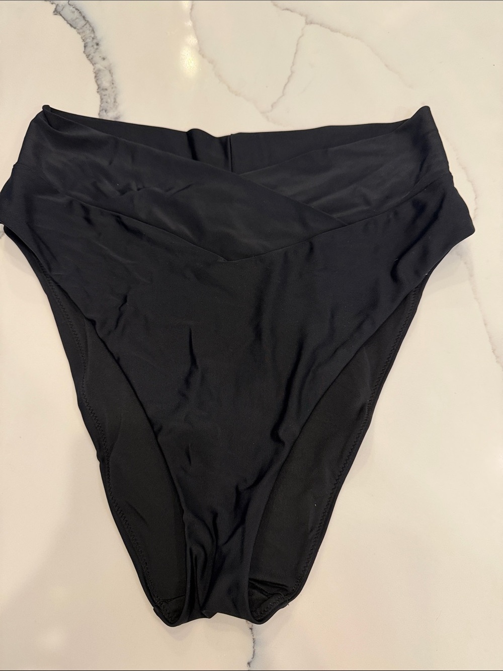 aerie High-Cut Cheeky Bikini Bottoms in Black